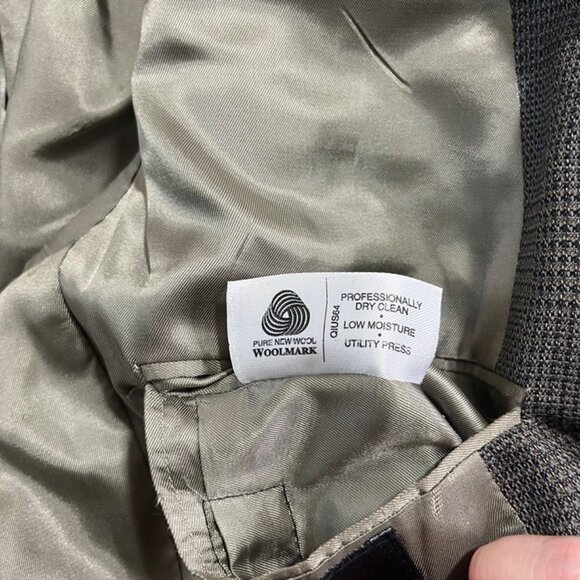 Hart Schaffner Marx men's Sport coat 44L gray brown plaid 2 button - Picture 5 of 8